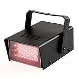 ENUOLI Mini LED Strobe Light Red Color with 24 Super Bright LEDs Variable Speed Control for Christmas Clubs Stage Light Effect DJ Disco Bars Party Halloween (Red Color)