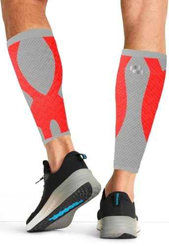 Image of Infinity Leg Calf Compression Sleeve Socks 10-15 mmHg With Moisture Wicking Technology for Men or Women (Unisex) - ELECTRIC