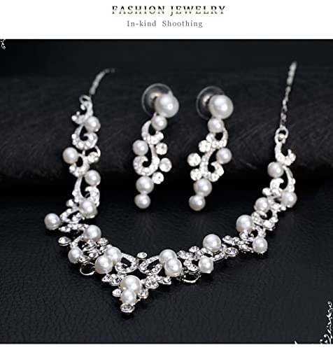Set de joyas de plata de 3 piezas para mujer con pendientes y cadena 4