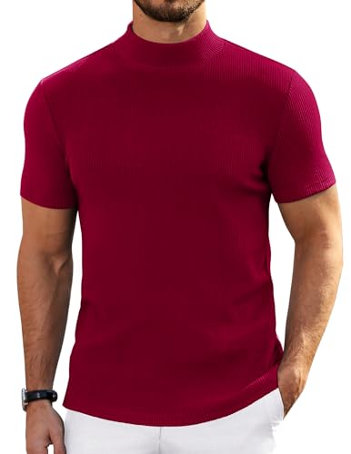 COOFANDY Men's Short Sleeve Mock Turtleneck...