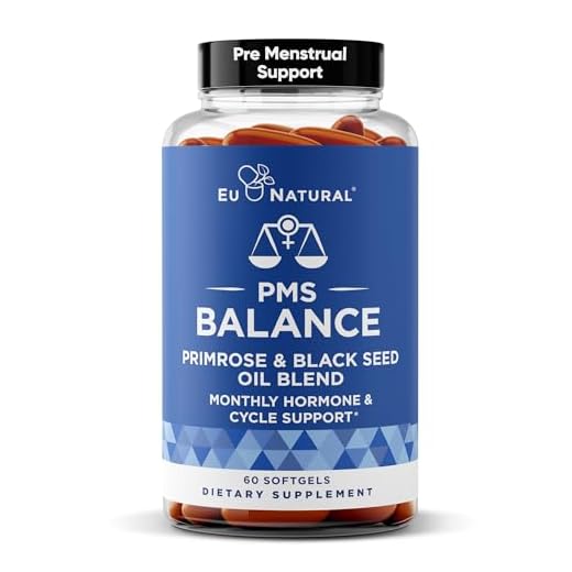 Balance PMS Vitamins for Women - Hormone Balance for Women, Menstrual & PMS Relief - Bloating, Cramping, Mood Swings, Restlessness, Clear Skin - Primrose Oil, Black Seed Oil & DIM - 60 Liquid Softgels