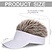 Regilt Adjustable Sun Visor Hat with Wig Spiked Hairs Fashion Baseball Golf Cap for Men & Women (White+Brown Hair)