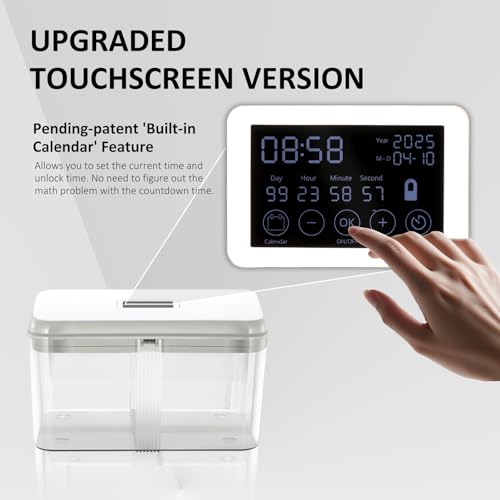 Timed Lock Box, Phone Lock Box with 'Built-in Calendar' Feature, XL Time-Locking Container 13’’x 8.5’’x 7.5’’, Timed Lock Safe for Cell Phones, Snacks and Other Tempting Items by Tcoivs - Image 2