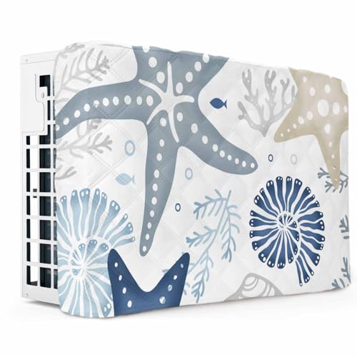 Summer Blue Khaki Starfish Window AC Cover 21"Lx15"Wx3.5"D
