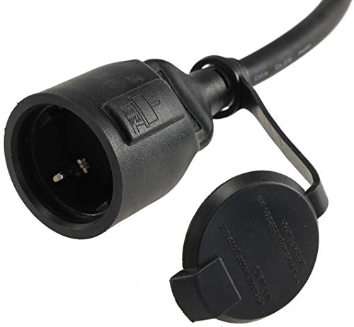 CEE Kabel Adapter Stecker auf Schutzkontakt-Kupplung 35cm IP44 spritzwassergeschützt I H07RN-F 3G2,5 I 230V / 16A 3-polig I 3.500W für Camping, Caravan und Wohnwagen