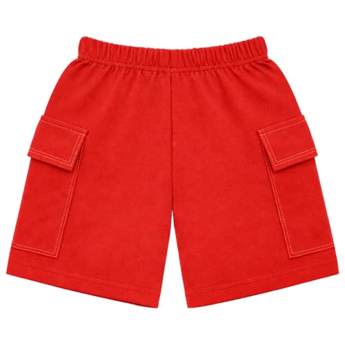 Image of Kuchipoo Boys Cotton Cargo Shorts | Elastic Waistband | Double Pocket Shorts | Summer Casual Wear for Kids- Pack of 5