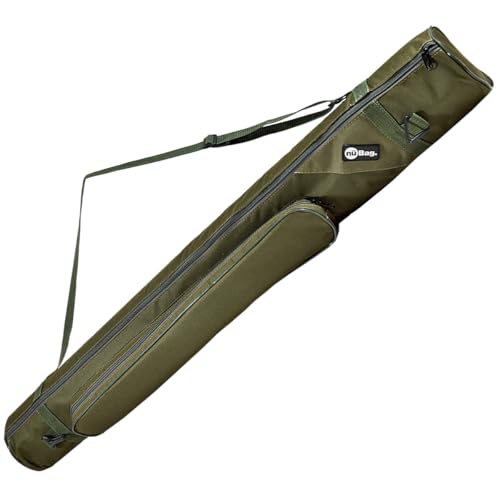 Bolsa Porta Varas Capa de Proteção Pescador com Alça Lateral de Transporte Carregamento Bolso Externo Pesca Esportiva Profissional Tralhas Leve e Fácil (Verde Musgo, 150cm)