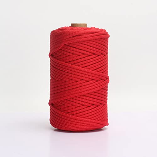 Ovillos 5 mm * 100m Macrame Cable cordón Trenzado Cuerda Cadena de artesanía for la Pared Colgante de la Planta Perchas de Punto Decración de la casa (Color : 1)