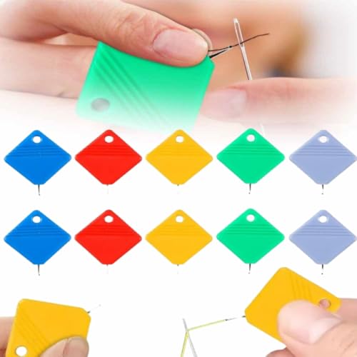 Image of 2024 New Automatic Needle Threaders for Hand Sewing, Embroidery Floss, Sewing Machine Needle Threader, Sewing Supplies Tool, Fits All Needle Sizes (5 Colors, 10 PCS)