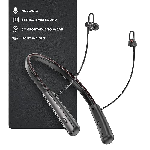 Image of RD M-201 Bluetooth Wireless in Ear Earphones 10mm Dynamic Drivers, 120 Hours Play-Time ASAP Type-C Charging, Neckband V5.3, 5 EQ Modes, IPX-4 Sweat Proof, Low Latency for Gaming - Black