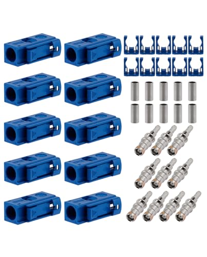 Vecys 10PCS Fakra C Female Crimp Connectors Fakra C Female Blue Connector Coding Crimp for RG316 RG174 LMR100 Cable - Image 4