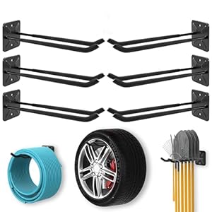 Garage Storage Organization Wall Mount,12.2-Inch Heavy Duty Garage Organization Rack,Tool Holder for Hanging Rake Broom Mop Snowboard,Home Gift