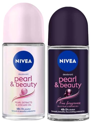 Image of Nivea Women Deodorant Roll On, Pearl & Beauty Fine Fragrance For Fragrant Smooth & Beautiful Underarm Skin, 50ml&NIVEA Deodorant Roll On, Pearl & Beauty For Women 50ml