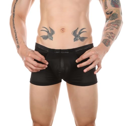 Banana Bucket 4Pack Mens Stretchy Underwear Boxer Briefs Breathable Elastic Waist Pull on Undies Trunks Underpants Shorts4