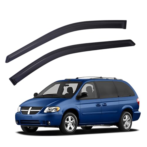 Lightronic Extra Durable Outside-Mount Auto Window Visor, Fit 1996-2007 Dodge Caravan/Chrysler Town & Country, 2001-2003 Chrysler Voyager, UV Protect Rain Guard, Original Wind Deflector, Smoke, 2PCS by Lightronic - Used condition - CA$43.18