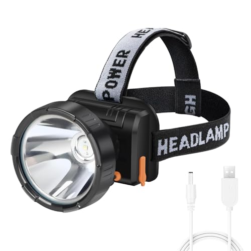 Lampe frontale rechargeable et lampe torche LED pour pêche et camping