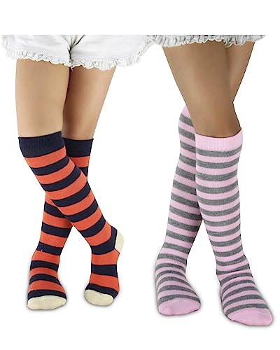 Image of Neska Moda Baby Boys & Girls Cotton Pack of 2 Pair Knee High Socks /Long Socks /Stockings (1-2 Years /2-3 Years /3-4 Years /4-6 Years)-SK1096andSK1100