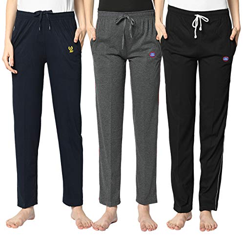 Image of Mack Jonney Women's Cotton Regular Fit Track Pants | Lower |Pajama |Lounge Pant for Women (Pack of 3)-Vj-Mtp-Group01