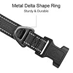 Joytale Reflective Dog Collar,Soft Neoprene Padded Breathable Nylon Pet Collar Adjustable for Large Dogs,Black,L - Image 3