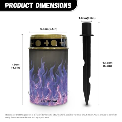 Image of Waterproof Cemetery Solar Lights Flameless Candle | Halloween Solar Lights for Cemetery Grave Decorations, Water Resistant LED Flameless Candle for Grave Memorial Gift Outdoor