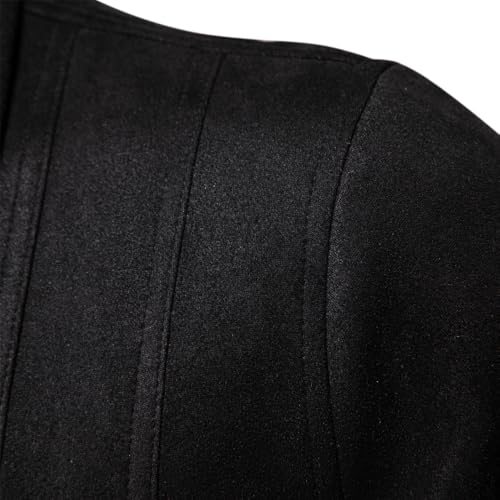 Image of Classic Faux Suede Leather Jacket Men Turn Down Collar Lightweight Suede Men's Jackets