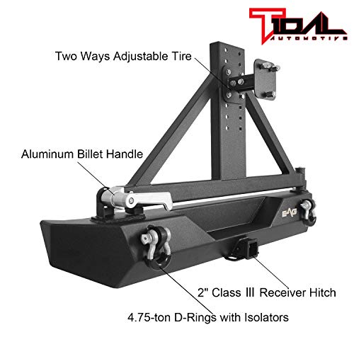 Eag Steel Rear Bumper With Tire Carrier Fit For 87-06 Wrangler Tj Yj #TOP3