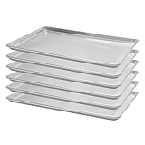 BIEAMA 6 Pack Full Size 18" x 26" Aluminum Baking Sheet Pan Perforated, Commercial Bakery Equipment Cookie Sheets, NSF Approved Baking Tray