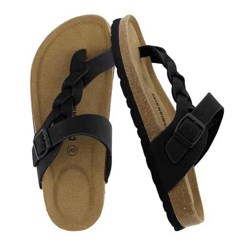 CUSHIONAIRE Women's Libby Cork footbed Sandal with +Comfort and Wide Widths Available,