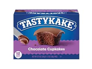 Tastykake Chocolate Cupcakes Snack Cakes with Chocolate Frosting (Pack of 2)