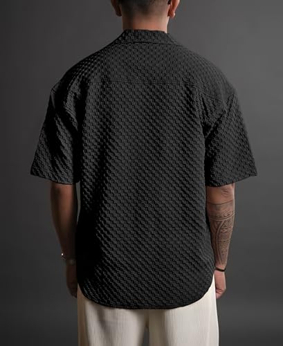 Image of NexaFlair Casual Shirt for Men|| Shirt for Men|| Men Stylish Shirt||Button Down Shirts Half Sleeve Bubble Fashion Textured Shirt