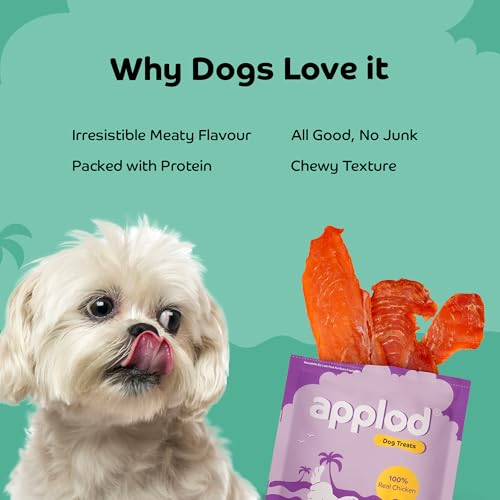 Image of Tender Chicken Jerky Slices Dog Treats for Puppies & Adult Dogs | Made with Real Chicken Breast | High-Protein Low-Fat Grain-Free Dog Snacks | Pack of 5 | 50g x 5