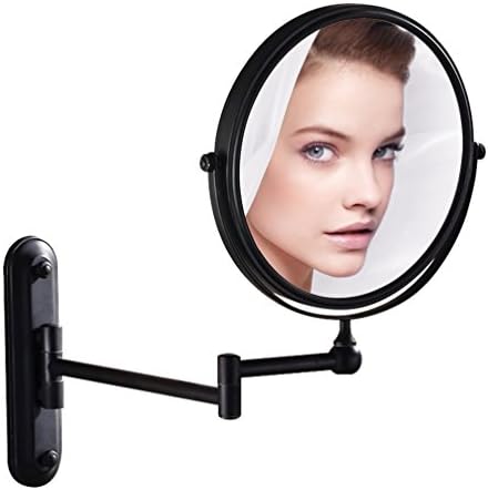 GuRun 8.5 Inch Lighted Wall Mount Makeup Mirror - 10x Magnification, Oil-Rubbed Bronze