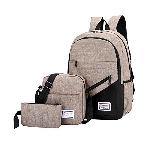 YUIOP Mochila Mochila Doble De Tres Piezas Mochila Para Computadora Resistente Al Desgaste Mochila De Viaje Informal Mochila De Estudiante De Secundaria Para Hombres Y Mujeres Cover