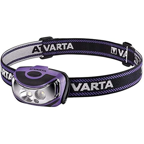 Varta Linterna Frontal 2 x1 Watt LED Morado y Negro Cover