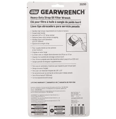GEARWRENCH Heavy-Duty Oil Filter Strap Wrench | 3/8" & 1/2" Drive | 3529D by GEARWRENCH - Image 7