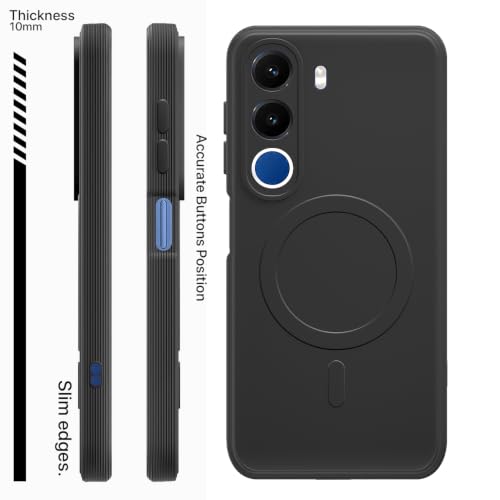 Image of Outlouders Back Cover for Realme C100x | Soft Matte Silicone | Slim Fit | Magnetic-Safe Logo Design (Magnetic-Safe Not Compatible) | Shockproof | Camera Protection Bumper Case (Black)