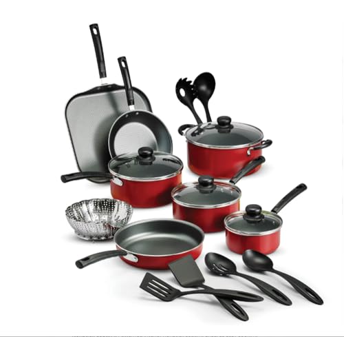 18-Piece Red Non-Stick Cookware Set – Pots & Pans