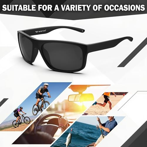 Image of WISTON XL Z87 Sunglasses for Men Women Wraparound Safety Sunglasses UV400 Protection TR90 Sports Rectangle Frame Z8247
