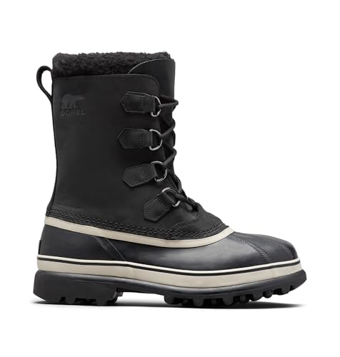 Sorel Men's CARIBOU WP, Black/Dark Stone, 8.5