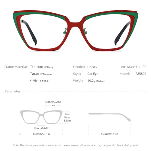 Image of FONEX Colorful Pure Titanium Glasses Frame Women Retro Round Eyeglasses