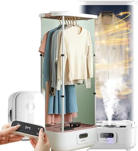 Portable 900W Wireless Garment Steamer with Remote Control, Vertical Steam Iron & Automatic Clothes Drying Rack for Travel, Home & Quick Touch-Ups