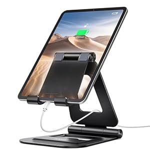 Nulaxy Dual Foldable iPad Stand, Fully Adjustable Desktop Tablet Holder, iPad Accessories for Office Compatible with 4-11″ Mobile Devices iPad Pro/Air/Mini, iphone Pro/Max/Plus, Nintendo Switch, Black