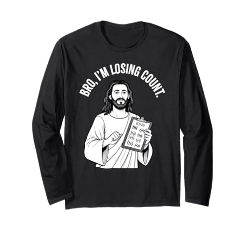 Funny Christian Jesus Meme Bro I'm Losing Count Easter Manga Larga