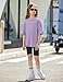 Arshiner Fashion Shirts for Girls Size 10-12 Oversized Girls Short Sleeve Tops Casual Crewneck Soft Basic Tees Tops for Kids Purple