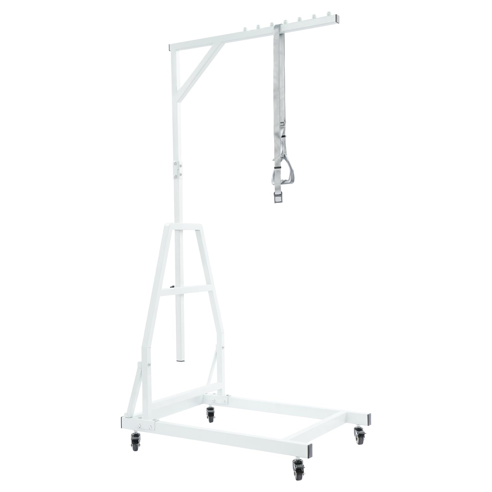 Barra trapezoidal para movilidad de la cama, barra de dominadas de alta resistencia con soporte de suelo, capacidad de carga de 150 kg, ayuda para levantarse, cama trapezoidal con ruedas universales