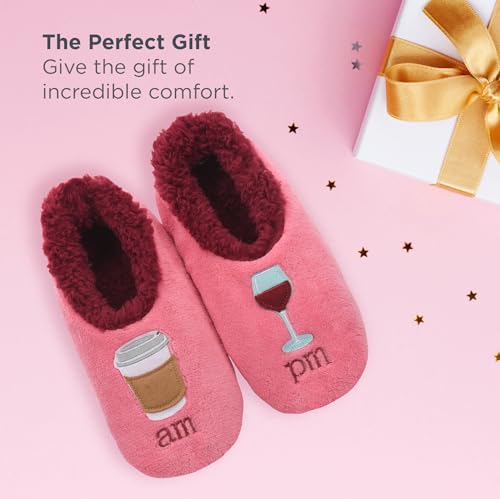 Image of Snoozies Coffee Slipper Socks for Women Cute Gifts and Fun House Slippers with Soft Sherpa Lining and Grips