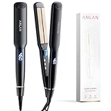 Hair Straightener 1.4 Inch Flat Iron and Curler 2 in 1 Wide Ceramic Plate Dual Voltage Straightener with Infrared Ionic Anti-Static Care, Fast Heat-Condition Tech for Less Frizz, Smoother & Shinier