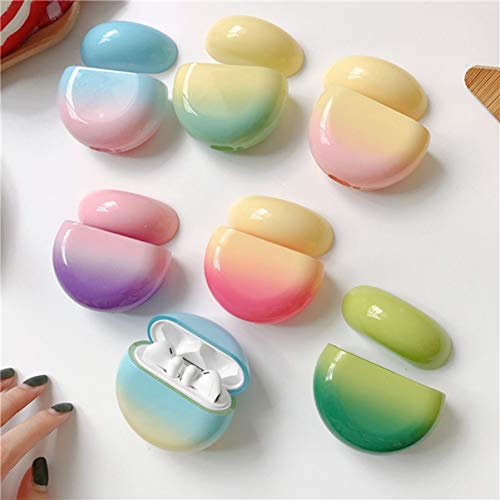 NICERIO Draadloze Oortelefoon Hoes Plastic Kleurverloop Draadloze Oordopjes Harde Schaal Headset Opbergtas Koptelefoon Accessoires Voor Freebuds (Geel Roze) - Image 6