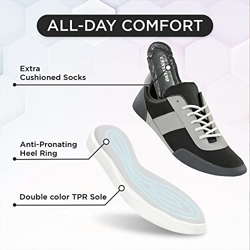Image of Centrino Canvas Shoes for Men Sneakers | Casual Shoes for Man Stylish | Lightweight Lace-Up Design with Cushioned Insole | Breathable Comfortable Walking Shoes | Anti-Skid Sole | Mens Sneaker Shoes (3211)