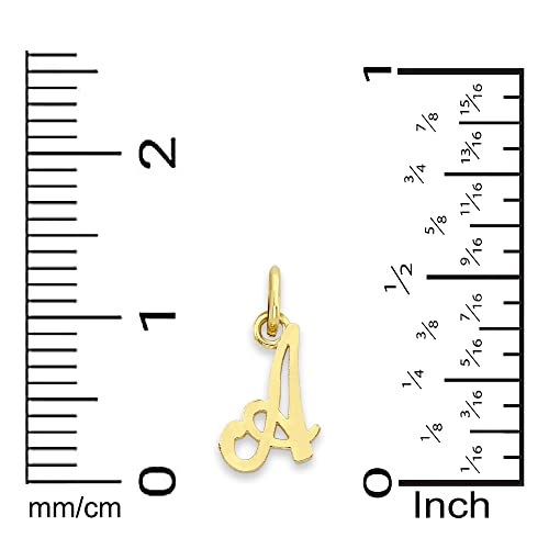 Solid 14k Gold Initial Charm Available in A-Z, Tiny Cute Letter Jewelry4